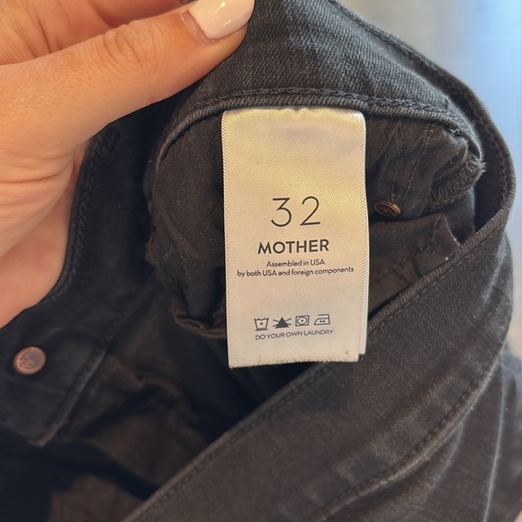 MOTHER The Insider Crop Step Fray Size 32 Not Guilty Wash Black Gray - Picture 4 of 16